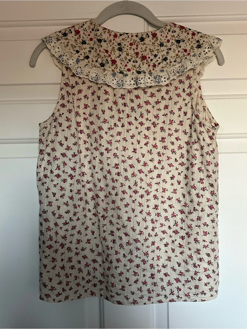 Sezane Susan blouse - Floral, sleeveless, collared top in size 36 - Picture 5 of 5